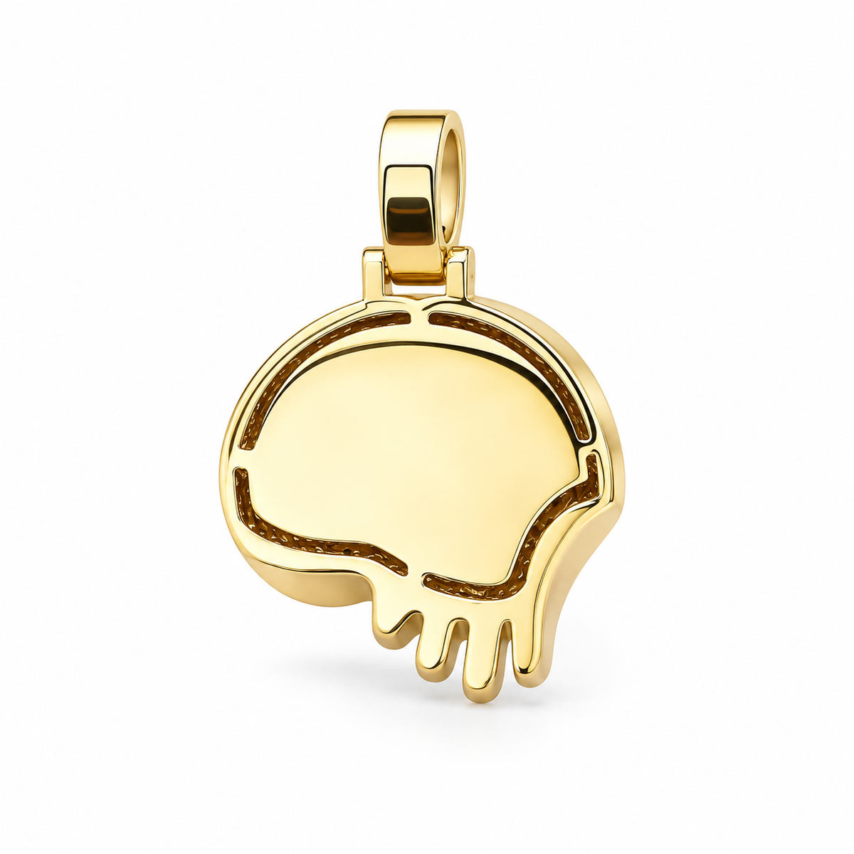 Iced Skull CZ Pendant – Gold Plated – image 2