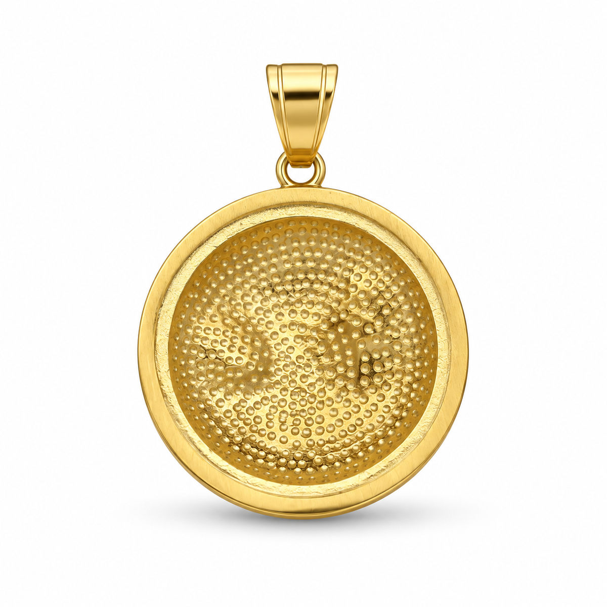 Iced Smiley Skull CZ Pendant – Gold Plated 316L – image 2