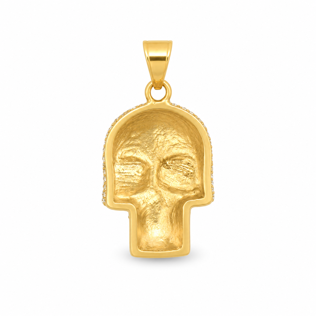 Iced Skull CZ Pendant – Gold Plated 316L – image 3