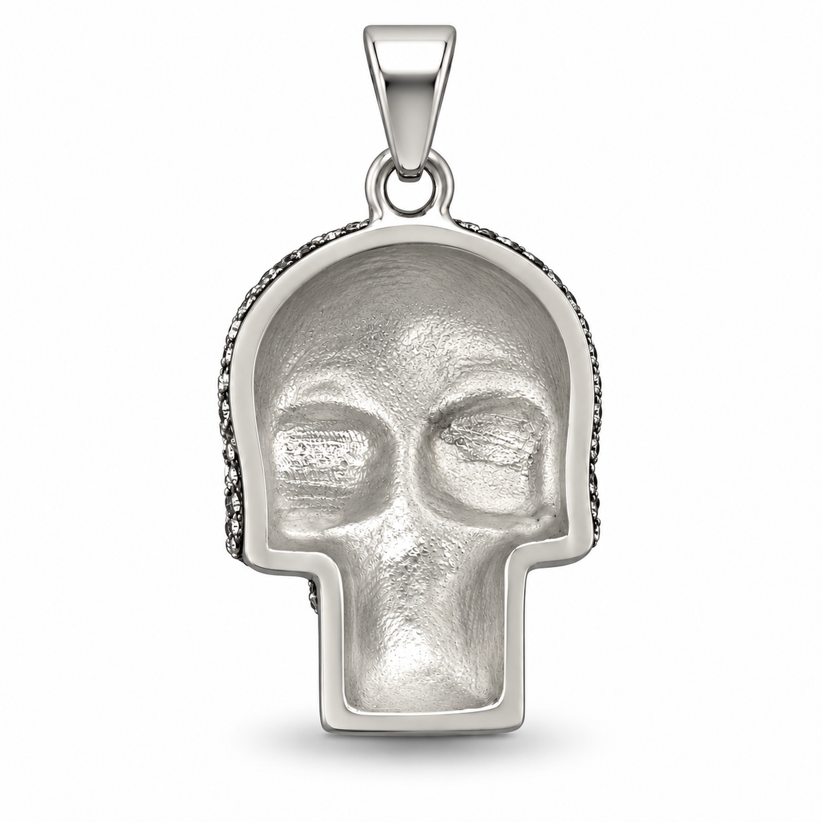 Iced Skull CZ Pendant – Silver Plated 316L – image 2