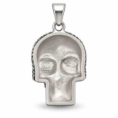 Iced Skull CZ Pendant – Silver Plated 316L – image 2