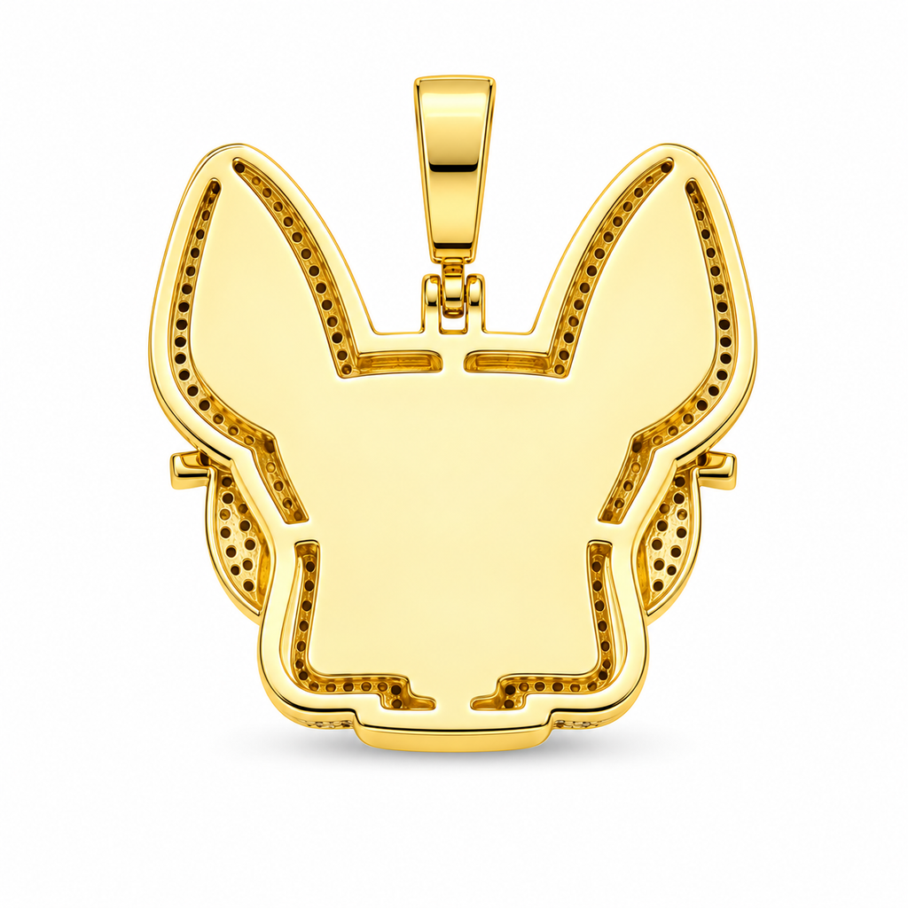 HQ Iced Dog Sunglasses CZ Pendant – Gold Plated Brass – image 3
