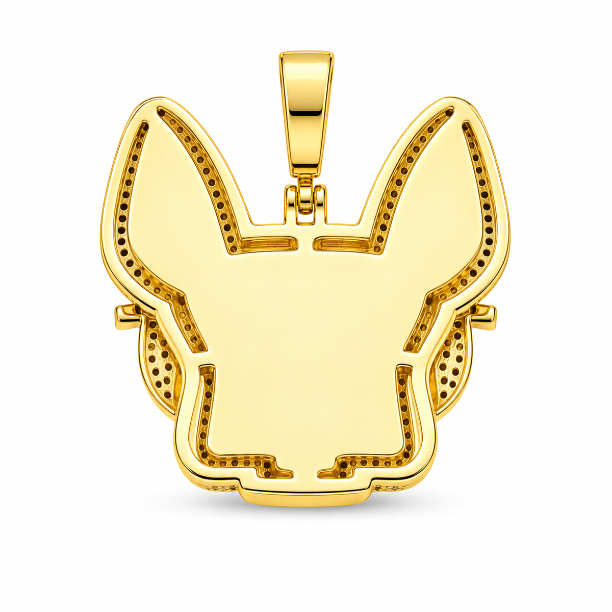 HQ Iced Dog Sunglasses CZ Pendant – Gold Plated Brass – image 3