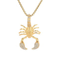 1041 Scorpion Rhinestone Pendant – Gold-Plated Stainless Steel