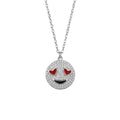 1060 Small Heart-Eyes Smiley CZ Pendant – 925 Silver