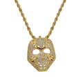 1112 Iced Mask CZ Pendant – Gold-Plated Brass
