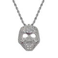 1113 Iced Mask CZ Pendant – Silver-Plated Brass