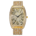 1126 Gold-Color Alloy Iced Out Quartz Watch
