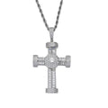 1133 |O| Silver-Plated Brass Iced Out CZ Cross Pendant