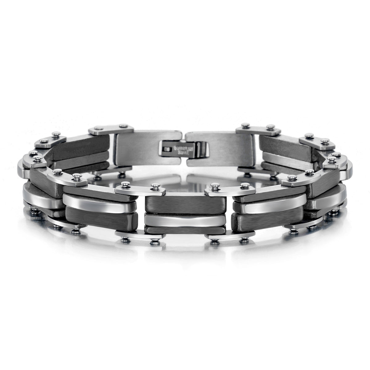 2005 |M| Stainless Steel Geometric Link Bracelet