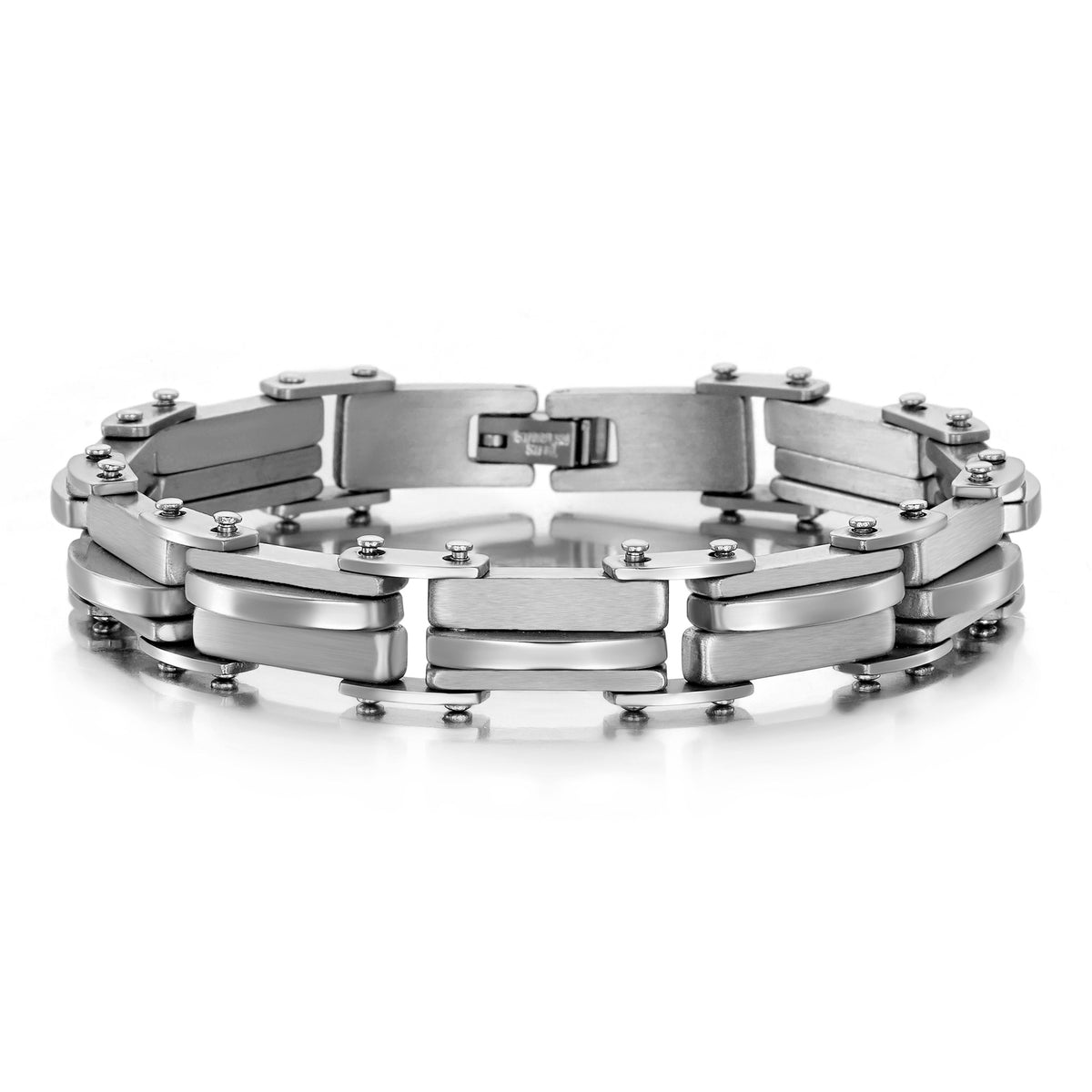 2005 |M| Stainless Steel Geometric Link Bracelet