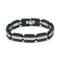 2024 |M| Black & Silver 316L Stainless Steel Watch Strap Link Bracelet | 8.5"in