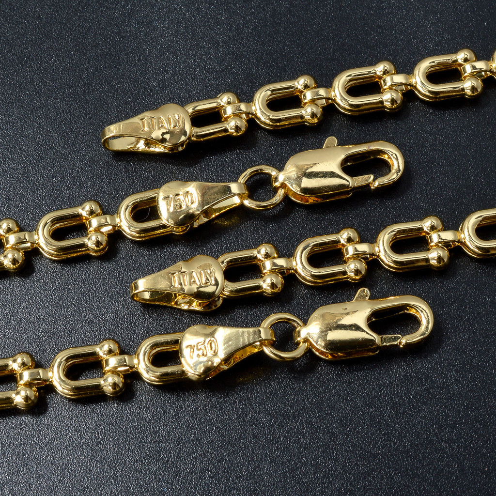 7005 |G| Gold-Plated Brass Horseshoe Link Chain Necklace