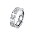 9002 |J| Stainless Steel Geometric CZ Octagon Band Ring | Silver-Tone