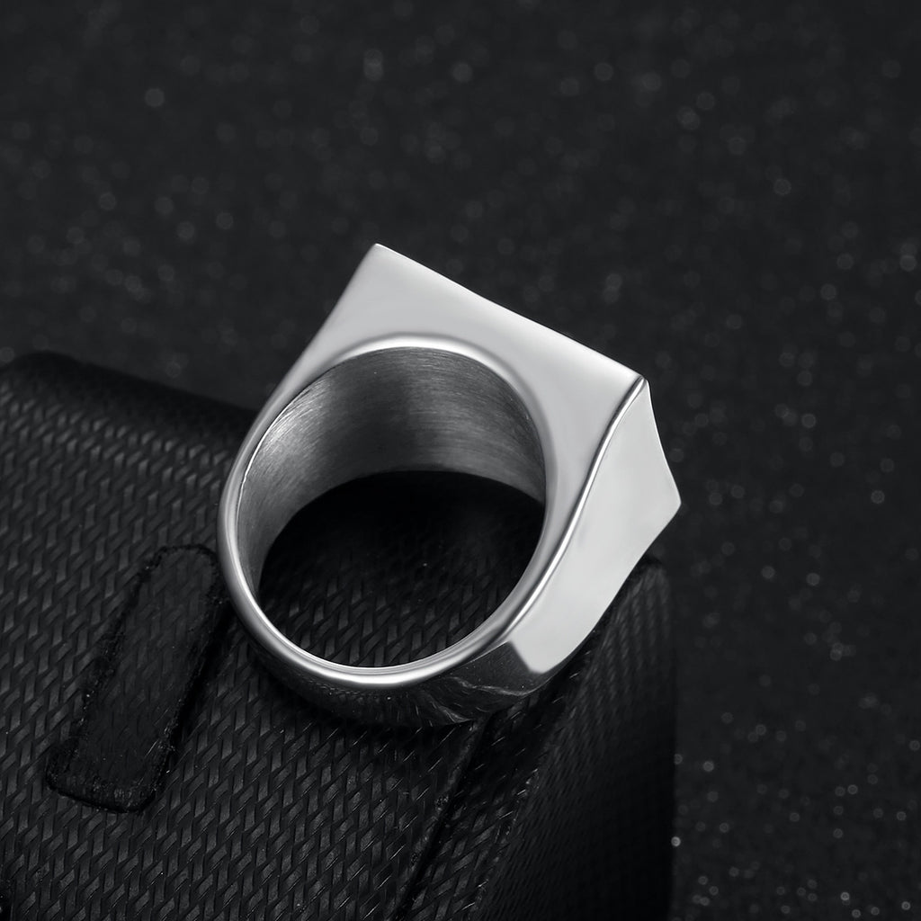 9016 |J| Silver-Plated Stainless Steel Iced The Last Supper Signet Ring