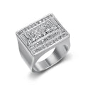 9016 |J| Silver-Plated Stainless Steel Iced The Last Supper Signet Ring