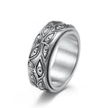 9024 |J| Silver-Plated Stainless Steel All-Seeing Eye Spinner Band Ring