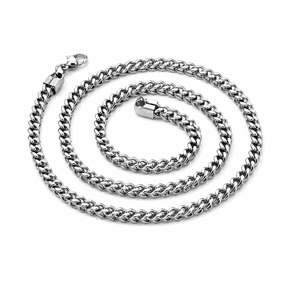 7001 |W| Stainless Steel 4mm Franco Chain | Silver-Tone