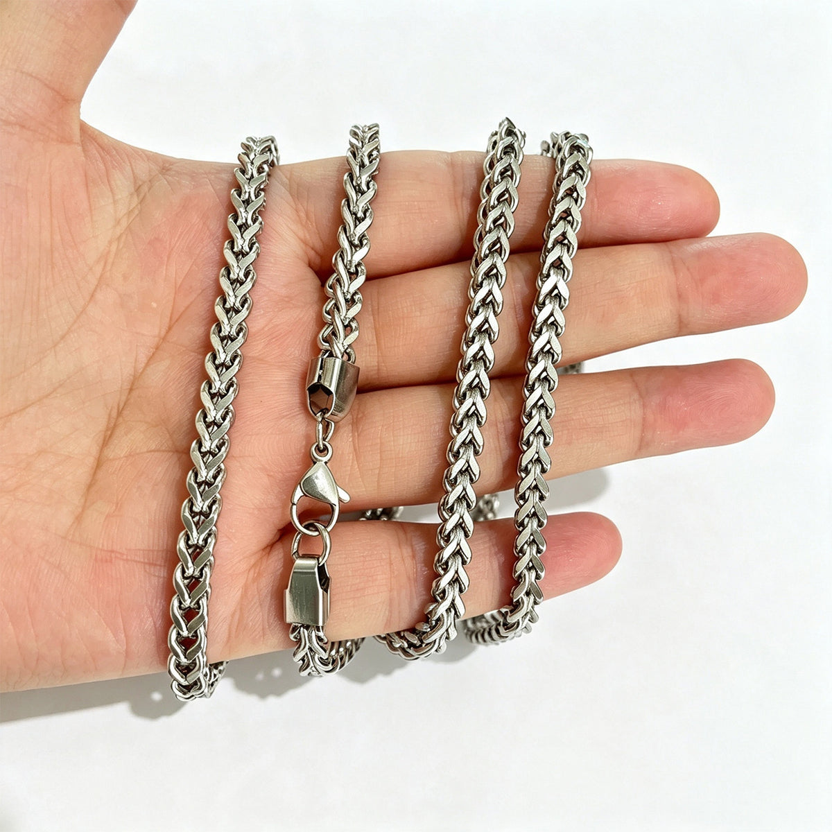7001 |W| Stainless Steel 4mm Franco Chain | Silver-Tone