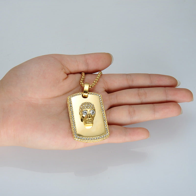 1085 Skull Unisex Pendant – PVD Gold-Plated 304 Stainless Steel