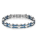 2016 |M| 316 Stainless Steel Two-Tone Geometric Link Bracelet | 8.5 in