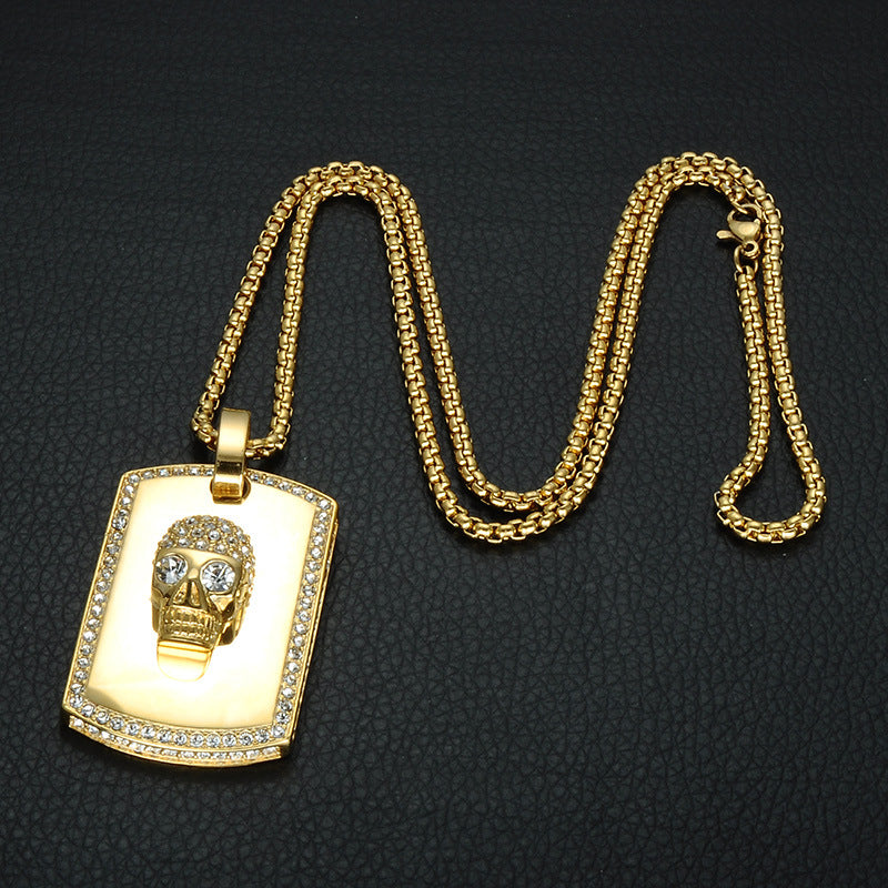 1085 Skull Unisex Pendant – PVD Gold-Plated 304 Stainless Steel