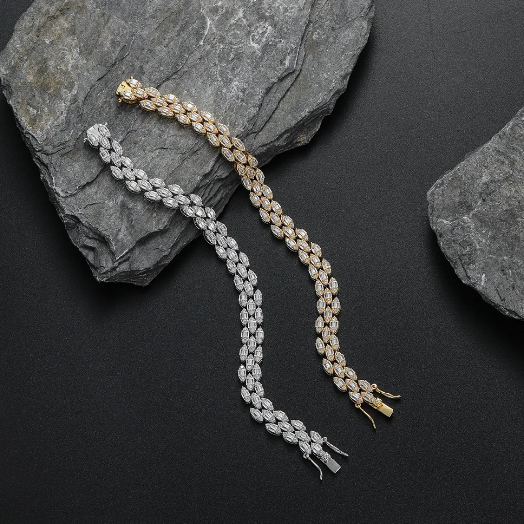 2011 |H| 18K Gold-Plated Brass Bracelet with CZ Stones
