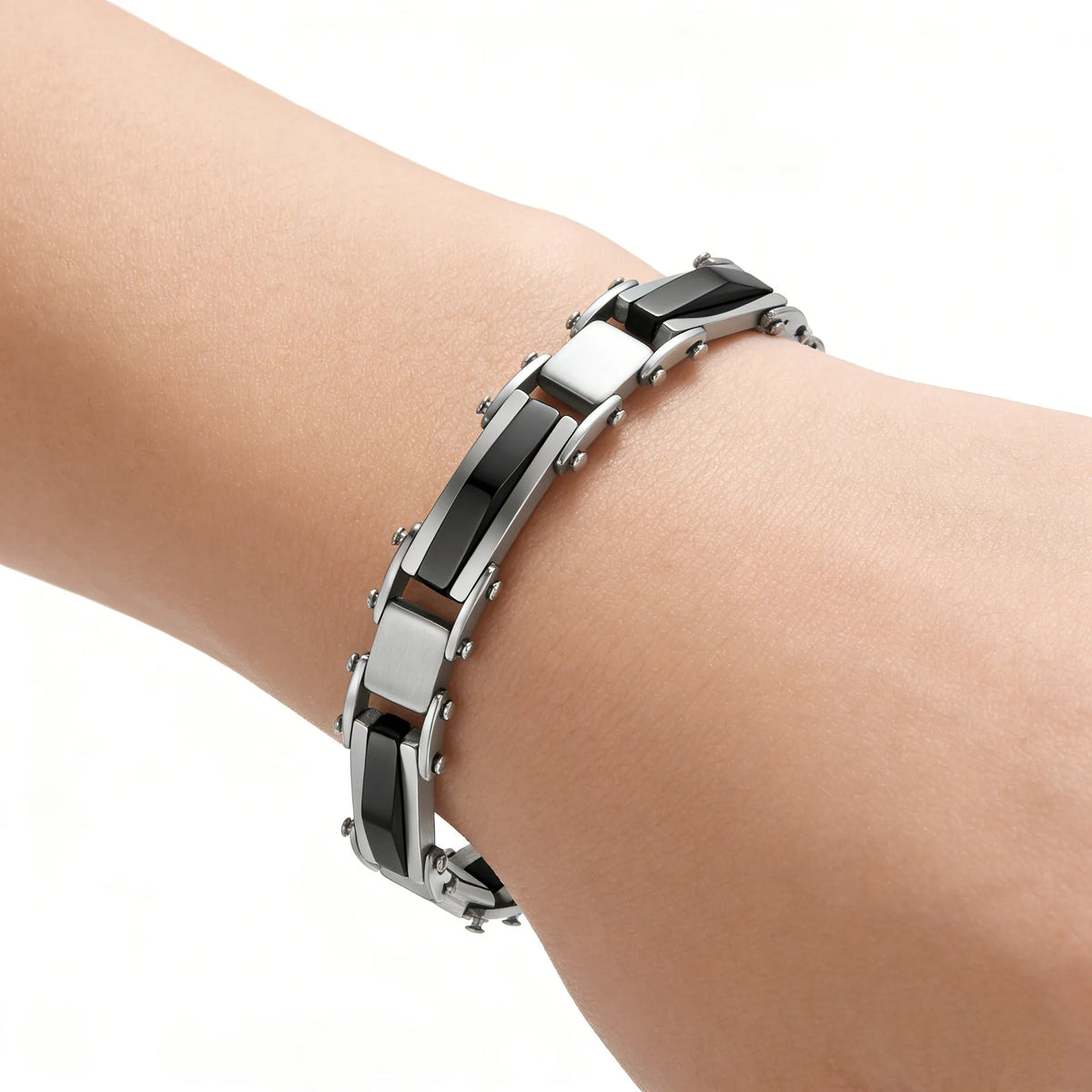 2004 |M| Multi-Layer Stainless Steel Geometric Bracelet
