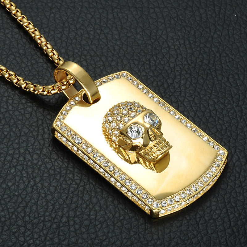 1085 Skull Unisex Pendant – PVD Gold-Plated 304 Stainless Steel