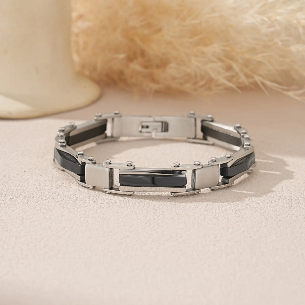 2004 |M| Multi-Layer Stainless Steel Geometric Bracelet