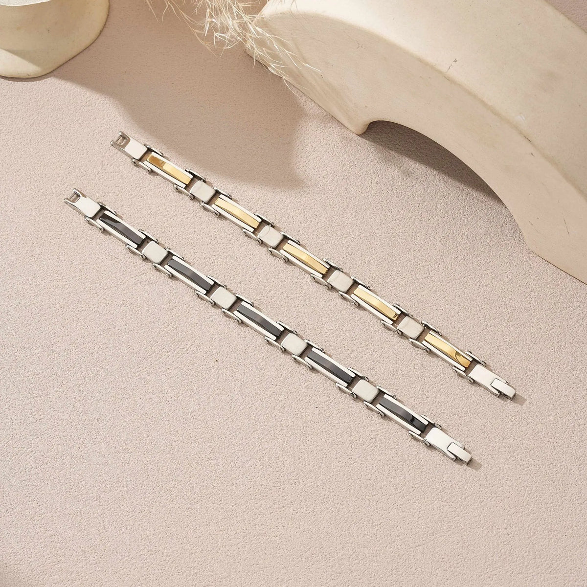 2004 |M| Multi-Layer Stainless Steel Geometric Bracelet