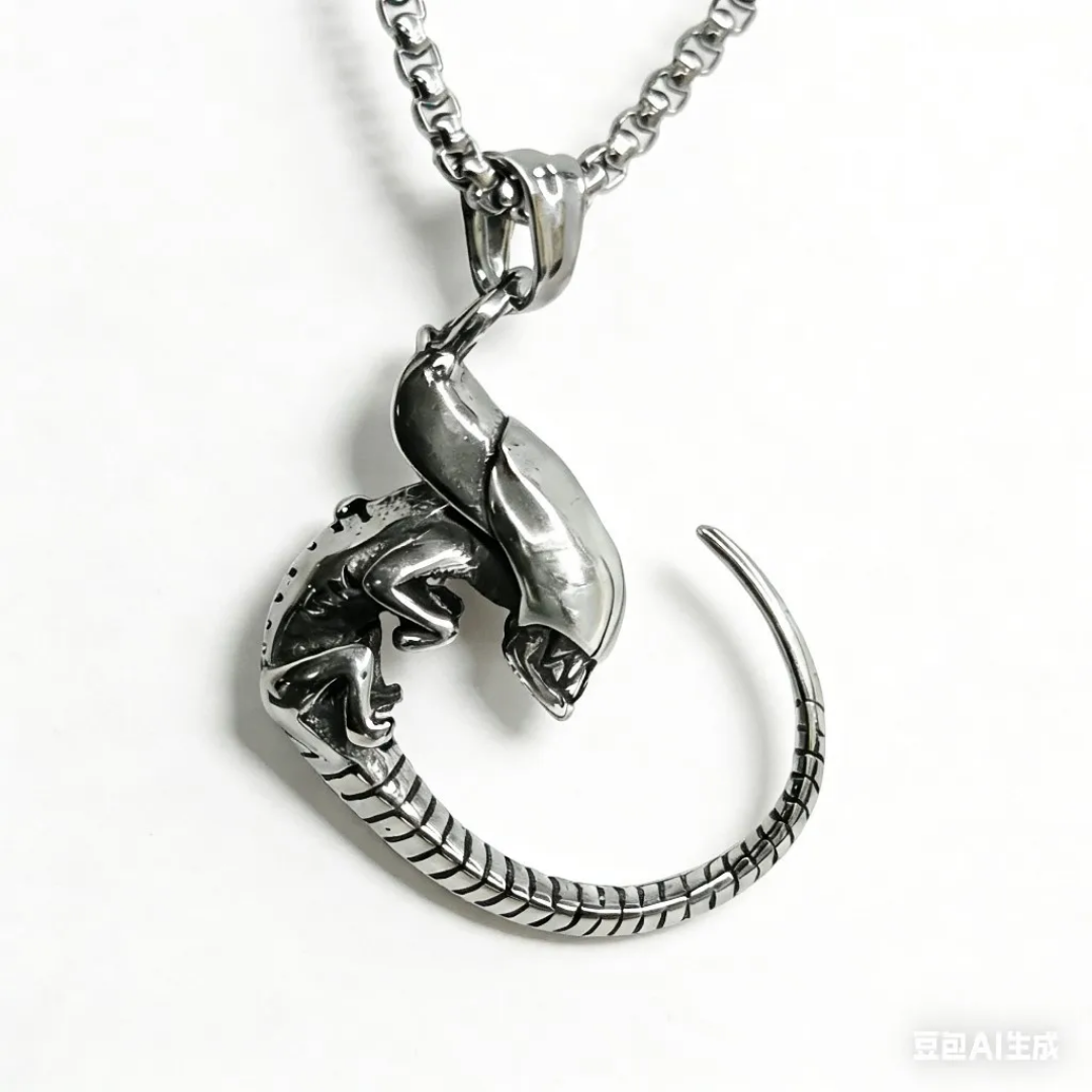 1048 Alien Skeleton Pendant – Stainless Steel