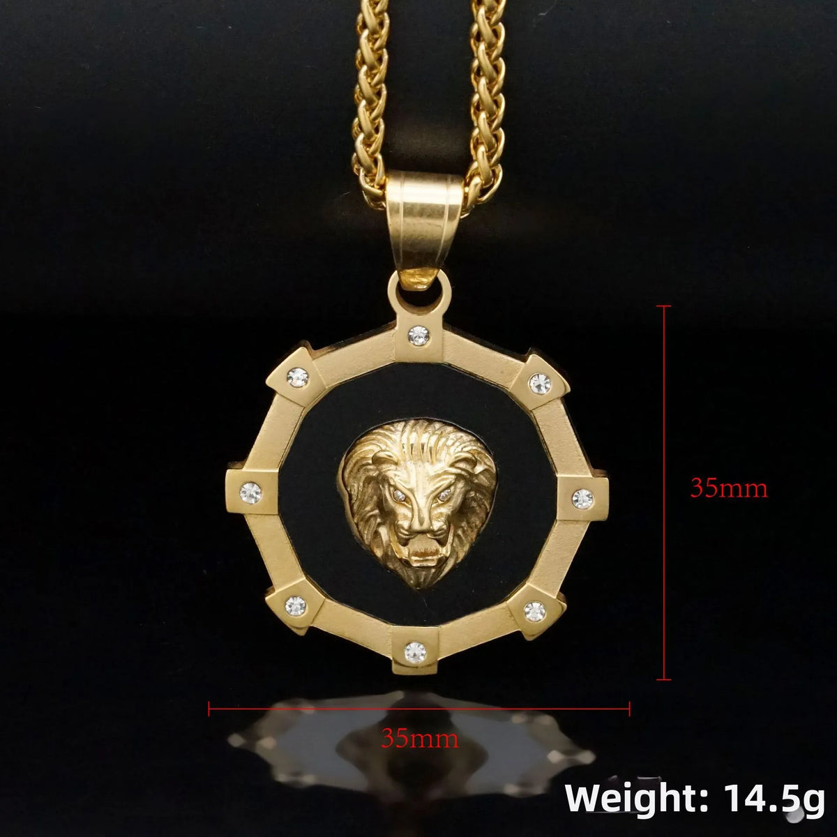 1121 Stainless Steel Iced Lion Head Pendant