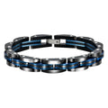 2009 |M| 316 Stainless Steel Black & Blue Link Bracelet | 8.5 in