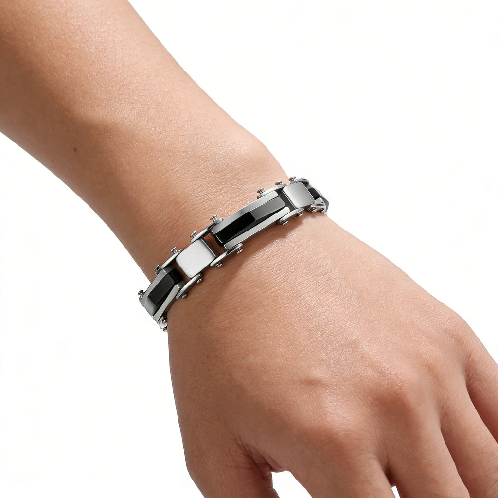 2004 |M| Multi-Layer Stainless Steel Geometric Bracelet