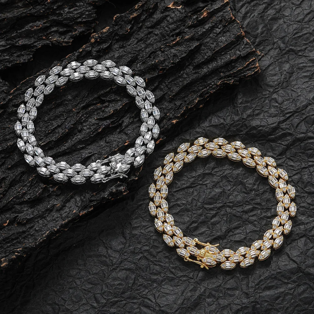 2011 |H| 18K Gold-Plated Brass Bracelet with CZ Stones