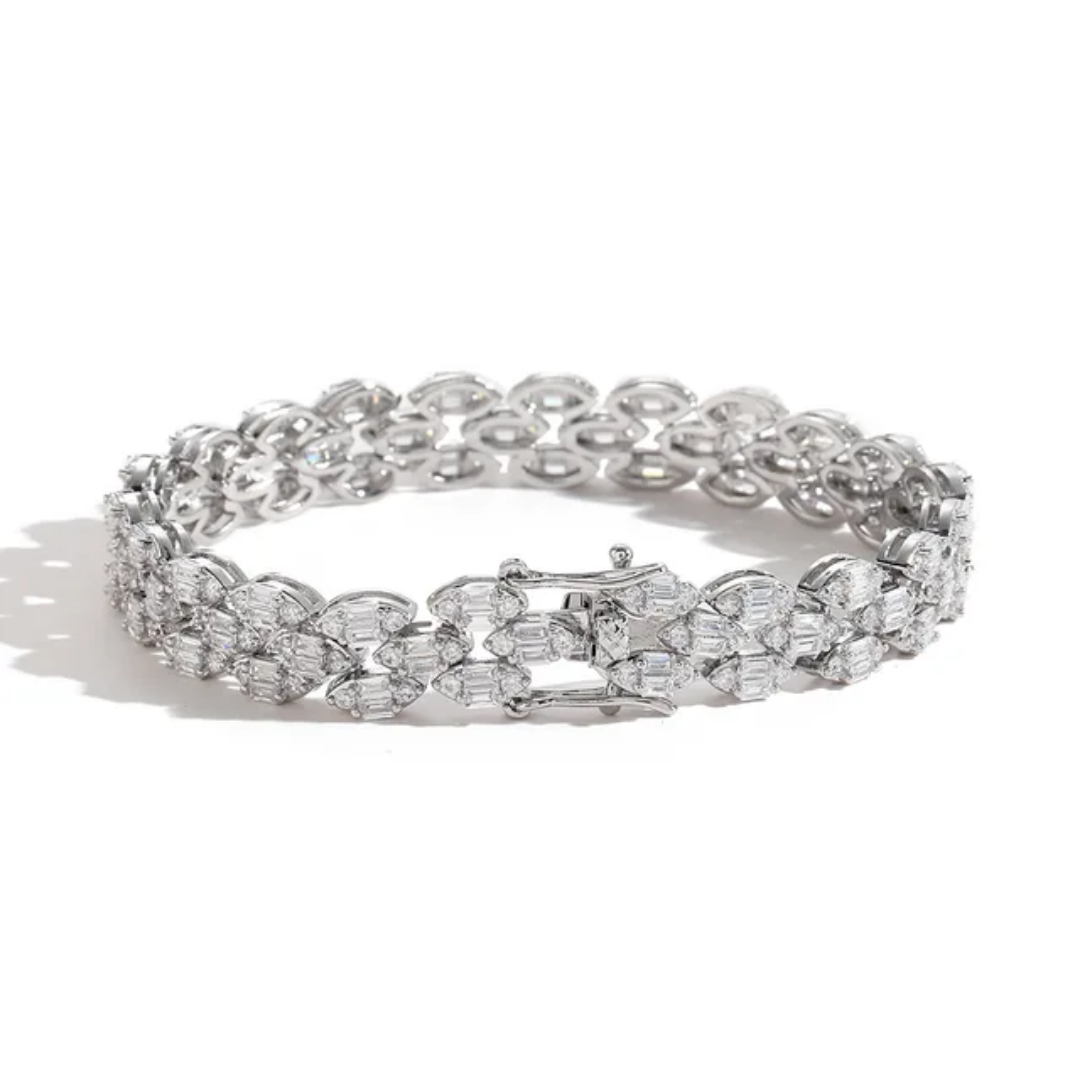 2011 |H| 18K Gold-Plated Brass Bracelet with CZ Stones