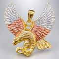 1101 HQ 18K Gold-Filled Brass Tricolor Eagle Pendant – Unisex